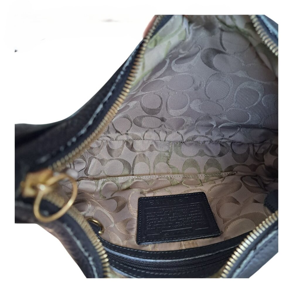 Coach Women's Vintage Black leather Shoulder Hobo Bag Purse C Lining 9624 - Picture 10 of 11